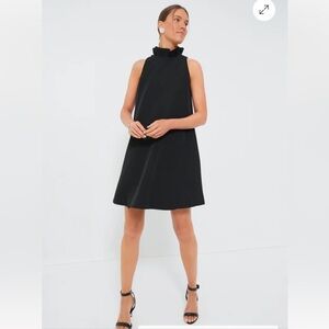 Tuckernuck Blythe Sleeveless Ruffle Collar Bow Dress Black Size XS
